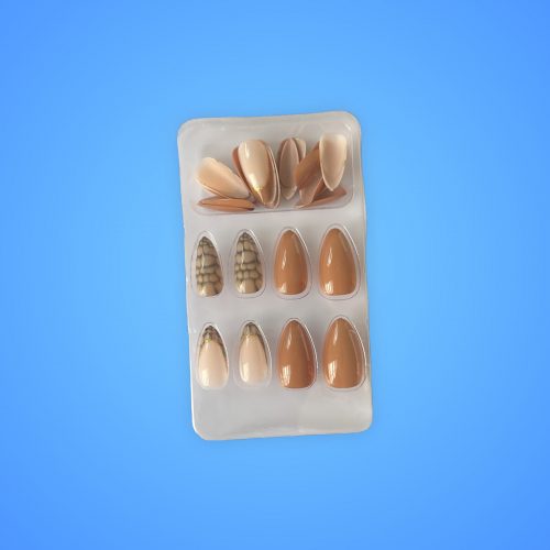 Press on almond brown Almond Regular Press-On Nails