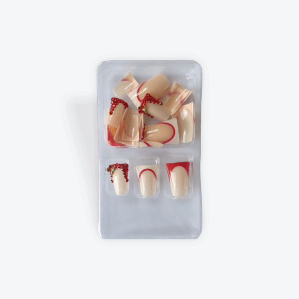 Square shape-Press on nails with studs