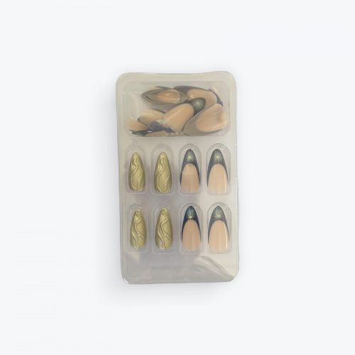 Press on almond chrome color Almond shape-Press on nails
