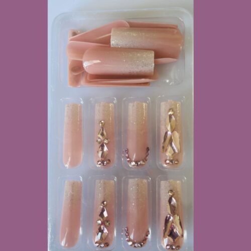 Square shape-Press on nails with Diamonds