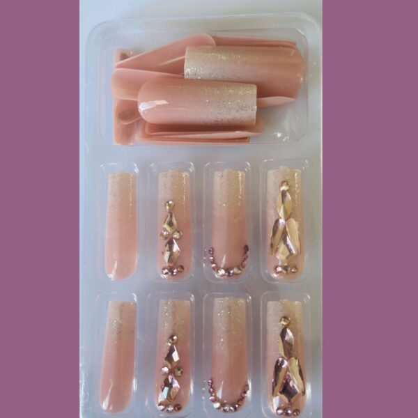 Square shape-Press on nails with Diamonds